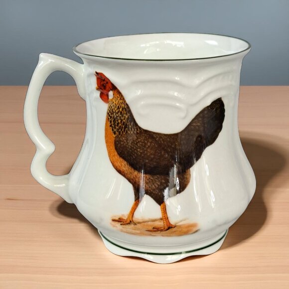 David Michael Staffordshire England Fine Bone China Rooster/hen Coffee Mug Cup - Picture 3 of 7